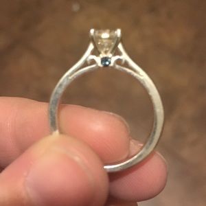 Blue peekaboo sterling silver ring